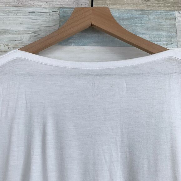 J Jill Boat Neck Elliptical Tee White Tencel Long Sleeve Basic Womens Small - Picture 4 of 6